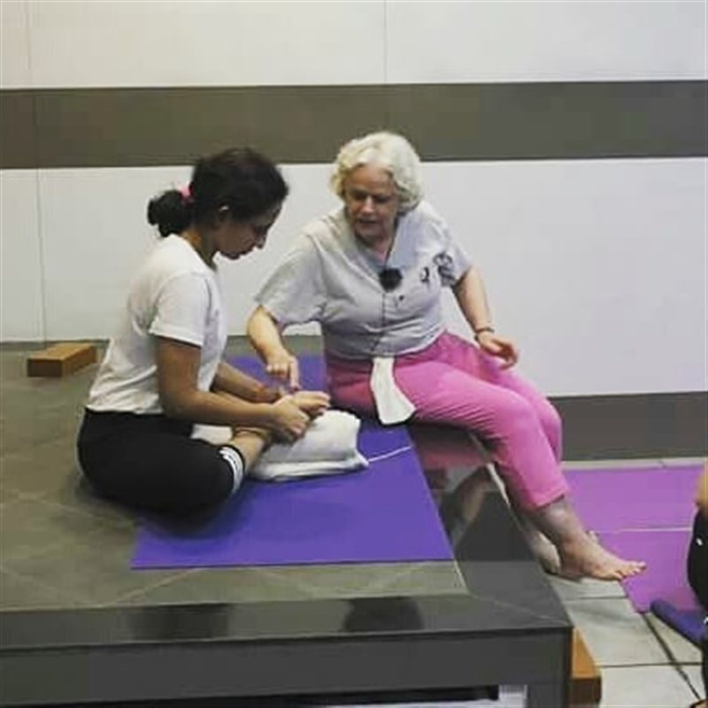 With Iyengar Teacher Usha Devi Ji